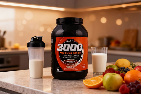 تهیه پودر گینر حجم‌دهنده عضلانی کیو ان تی با شیکر