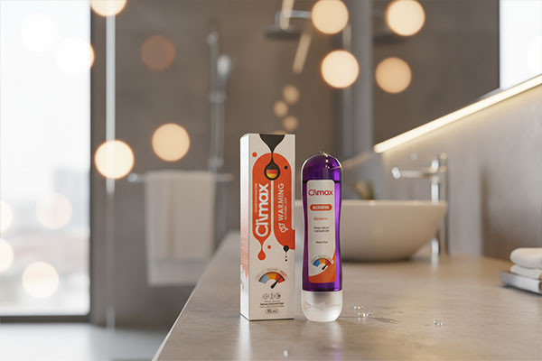 ژل روان کننده گرم کننده کلایمکس در محیط حمام مدرن