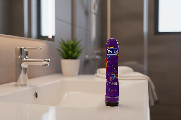 ژل لوبریکانت دلتا کلاسیک در محیط حمام
