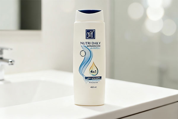 شامپو موهای معمولی مای نوتری دیلی روی پیشخوان حمام
