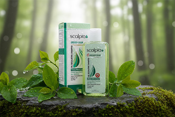 شامپو کنترلکننده چربی اسکالپیا در کنار عناصر طبیعی