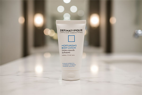 لوسیون بدن درماتیپیک مناسب پوست نرمال و خشک روی میز حمام