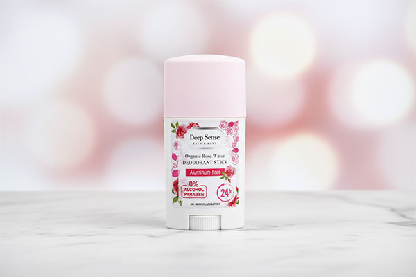 استیک دئودورانت بدن رز دیپ سنس روی سطح سفید