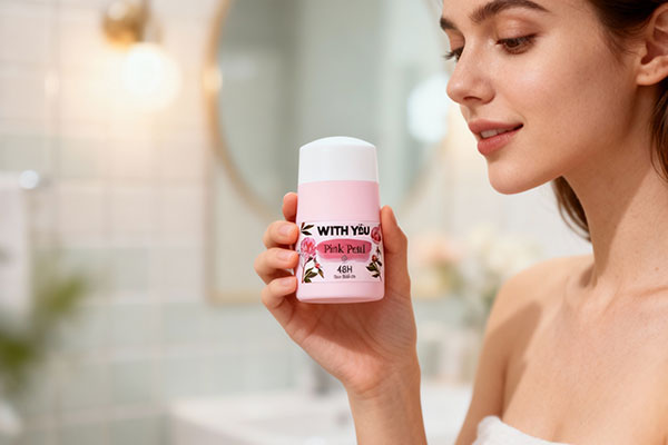 مام رول پینک پتال ویت یو در دست یک خانم