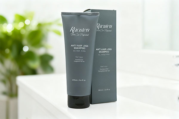 شامپو ضد ریزش راکوتن روی پیشخوان حمام