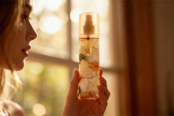 بادی اسپلش زنانه Golden Rain مای در دستان یک خانم