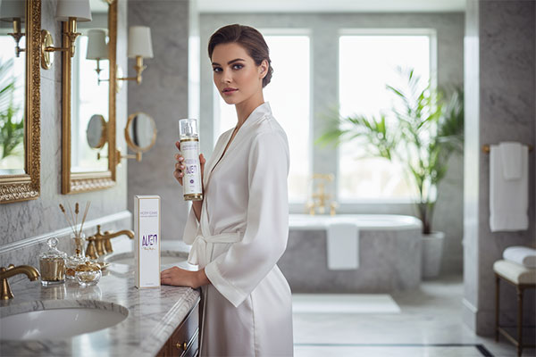 بادی اسپلش زنانه آلین موگلر بادی کر در دست یک خانم در محیط لوکس