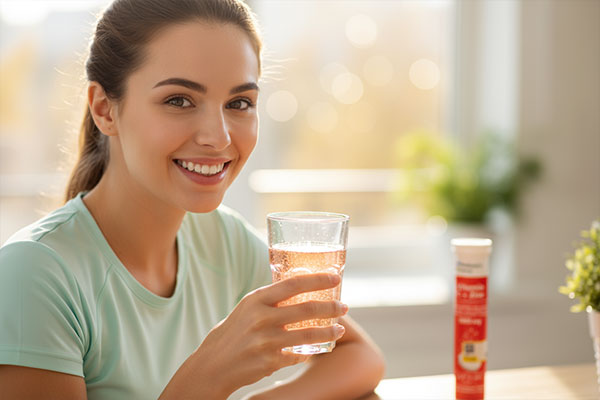 فرد سالم با نوشیدنی ویتامین C 1000 نیچرز پلنتی