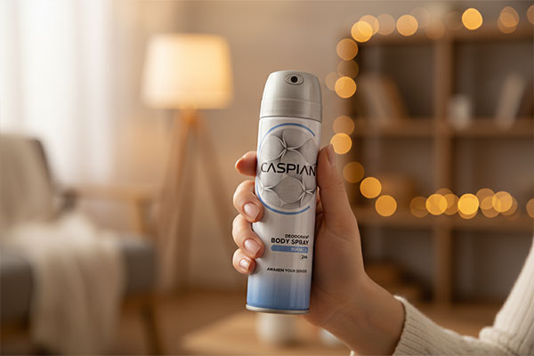 اسپری دئودورانت بیانکا کاسپین در دست بانو