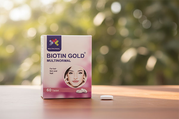 تصویر قرص بیوتین گلد 2.5 مولتی نرمال برای سلامت پوست و مو
