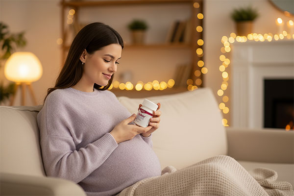 زن باردار با قرص فول باکس های هلث