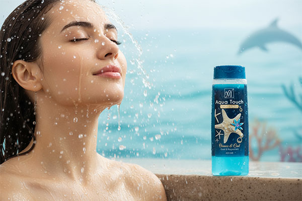 شامپو بدن خنک کننده آکوا تاچ مای با حس خنکی روی پوست