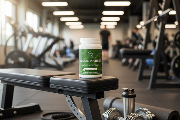 پودر وجی پروتئین ام آر ام در محیط ورزشی