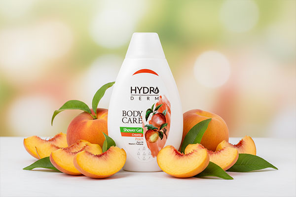 شامپو بدن هیدرودرم هلو با برشهای هلو تازه