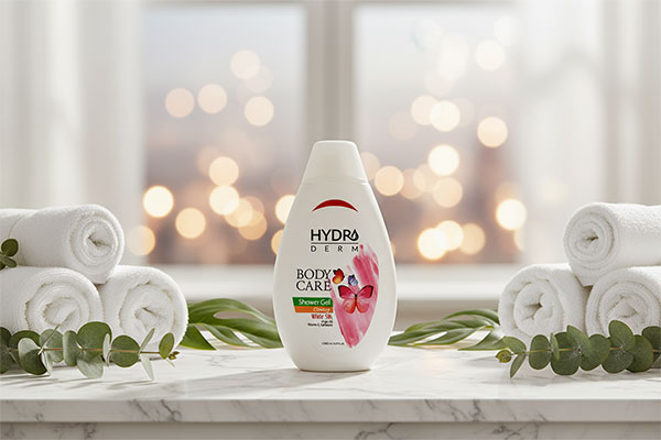 شامپو بدن کرمی ابریشم سفید هیدرودرم در حمام لوکس