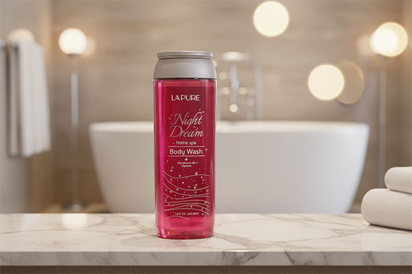 شامپو بدن نایت دریم لپیور روی قفسه حمام