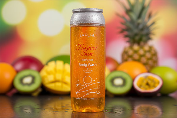 شامپو بدن فور اور سان لپیور با قطرات آب و رایحه میوههای استوایی