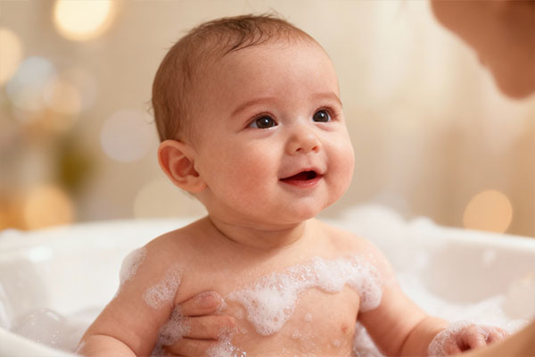شامپو بدن نوزاد ماما بیبی در زمان استحمام