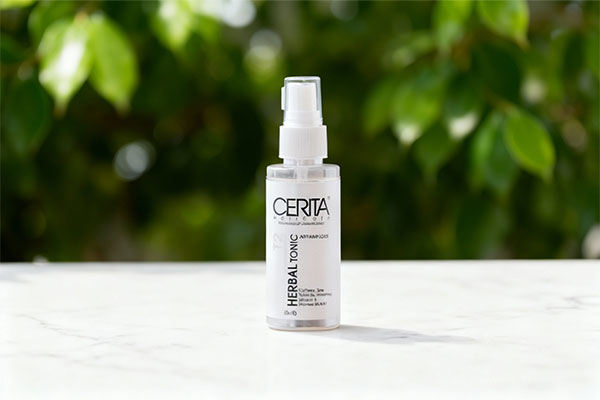 تونیک گیاهی تقویت کننده موی سر T2 سریتا روی سطح سفید