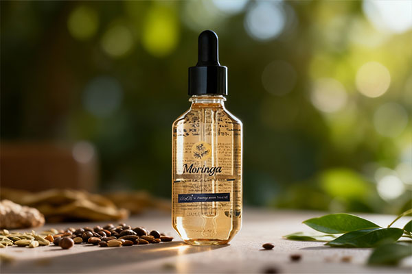 قطره‌ای از سرم پوستی مورینگا همراه با مواد طبیعی