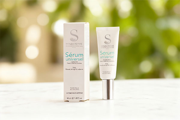 سرم یونیورسال سین بیونیم روی سطح مرمر سفید