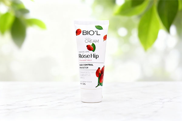 کرم مرطوب کننده رزهیپ و آووکادو بیول 60 میلی لیتری روی سطح سفید