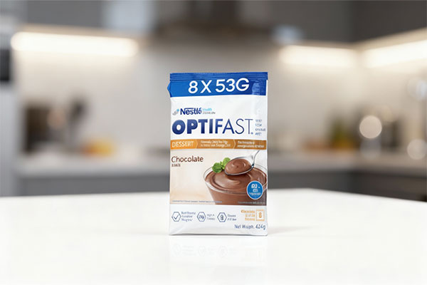 دسر شکلاتی اپتی فست در کاسه شیشه‌ای با بافت کرمی