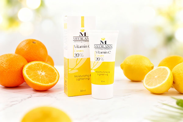 کرم آبرسان ویتامین سی مدیلن با ترکیبات طبیعی