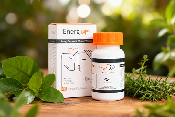 تصویر کپسول انرژ آپ اروند فارمد روی سطح سفید